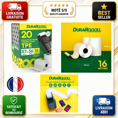 Rouleaux papier thermique - 20,