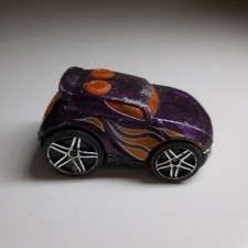 Vintage W Metal Miniature Car POCKET BOX MALAYSIA Purple Orange N6291