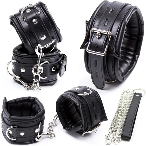 Cuir noir menottes - pu,