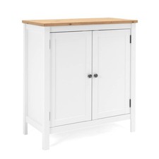 Buffet Commode Salon Armoire Bois Massif Meuble de Rangement Blanc Homestyle4u
