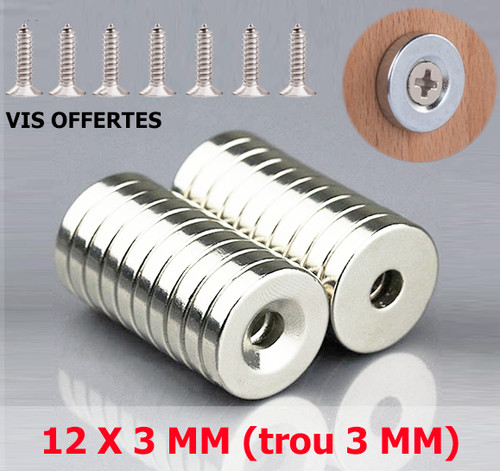 Lot aimant neodyme 12mm 3mm - lot, x