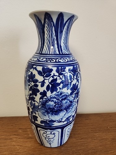 Vase chinois bleu blanc - vase,