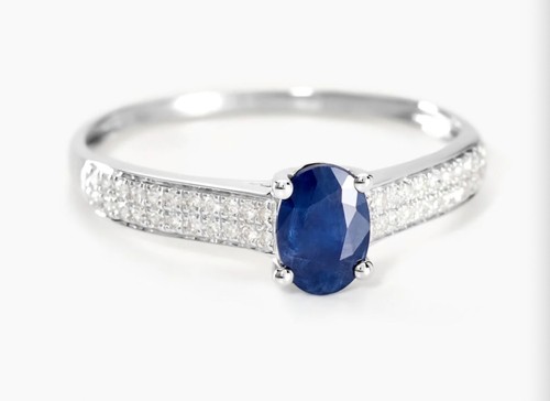 Bague blanc saphir et - or,