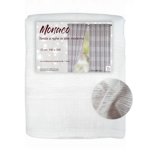 Rideau blanc monaco panneau - blanc,