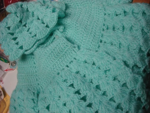 Ancien manteau cape crochet - cape,