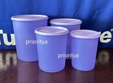 Tupperware Classic Servalier Heritage Decorator Canister 5/8/11/17 cup Set 4 New