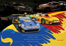 Sparky 1/64 Porsche 911 GT1 Blue Coral & 1997 D ROHR (Tiny Exclusive) 2-car set