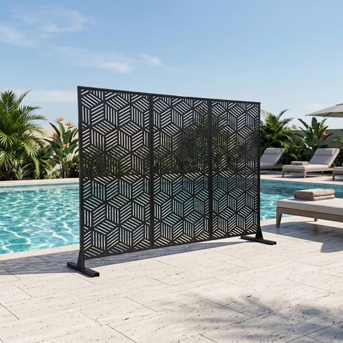 Modern metal privacy screen - metal,