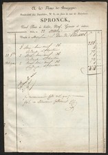 Invoice. Paris. Spronck. A la Flotte de Bourgogne. Firewood. 1835