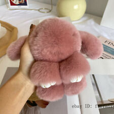 6" Real Rex Rabbit Fur Bunny Toy Keyring Handbag Pendant Accessories Kids Gift
