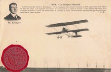 Old postcard theme aviation cachet meeting aerien rouen 1910 le biplan efimoff