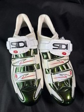 43.5 Sidi Dragon 2 Carbon SRS MTB Iridescent Green Stunning New Crank Bros Cleat