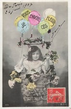 CP SURREALIST LITTLE GIRL GONDOLA BALLOONS I SEND YOU THESE FLOWERS - 62374