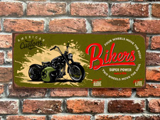 Enseigne garage vintage, plaque tôle, déco biker, décoration moto, pub rétro