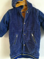 MANTEAU BLEU DUR / JAUNE CATIMINI TAILLE 6 ANS - VELOURS