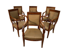 Suite de six fauteuils Restauration en acajou XIX siècle