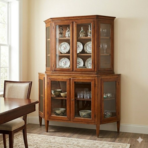 Buffet ancien noyer - noyer, verre