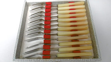 12 Horn & Stainless Cake Forks