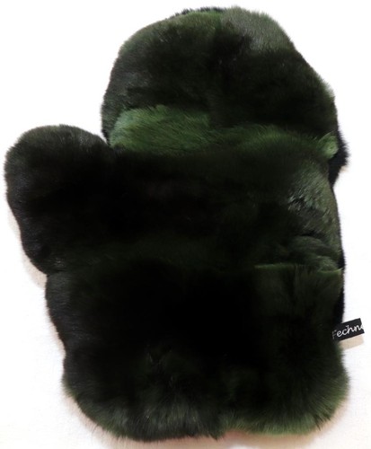 Fourrure gants vert chinchilla - fourrure,