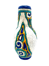 Vintage 1930's Boch Freres Catteau Crackle Glaze Art Deco Art Pottery Vase