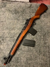 Airsoft WE M14 CUSTOM RA TECH REAL WOOD GREEN GAS BLOWBACK GBB GBBR