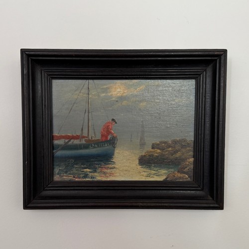 Huile sur panneau par - , m