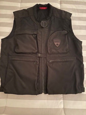 Dainese,Ducati Corse Black Motorcycle Vest, Sleeveless With Zip, Siz LG