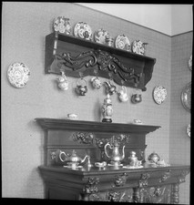 Dishware Bahut Dresser - Antique Photo Negative Year 1940