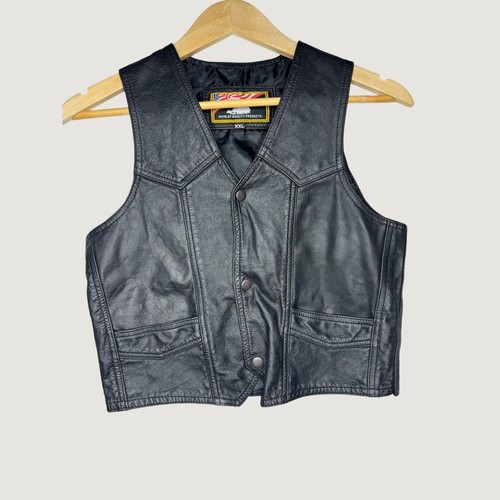 Kids leather biker vest xxl - leather,
