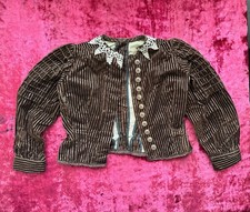 19th century corset jacket top women antique brown velvet