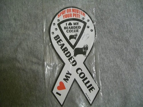 Bearded collie ribbon car - collie ribbon,