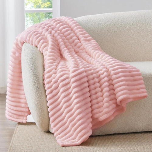 Plaid polaire rose poudré - polaire,
