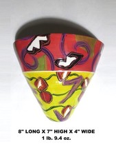 LOW PRICE! SIGNED KNOWN ARTIST "M. HALL" ABSRTACT PAINTED "WALL ART POCKET VASE"