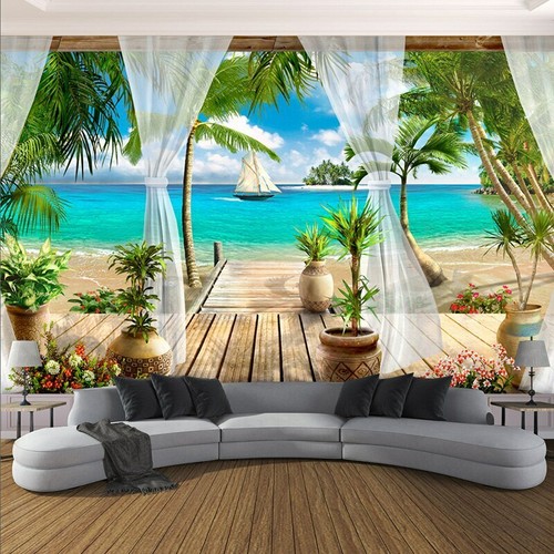 Papier peint ile ocean mer - peint,