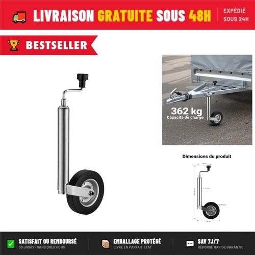 Roue jockey remorque - roue,