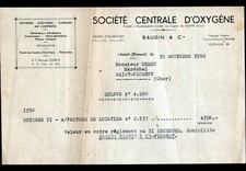 SAINT-FLORENT-sur-CHER (18) Ste d'OXYGEN ACETYLENE CARBIDE "BAUDIN" 1950