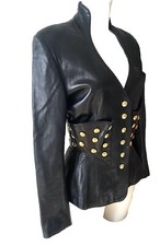 Superbe Veste Jean Claude Jitrois 38 Cuir vintage 80 jacket Couture Createur