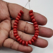 Perles de corail pierre précieuse 100 % naturel perles de corail rouge Médite...