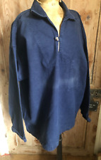 Vtg French 1980s Faded Blue SAILING TRIBORD Chemise Bleu de Travail Chore Jacket