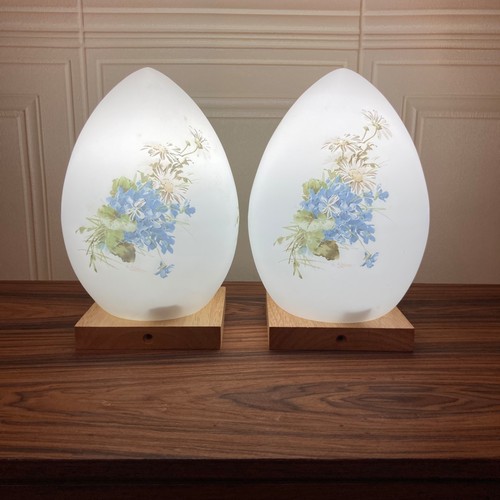 Paire lampes opaline design - de,
