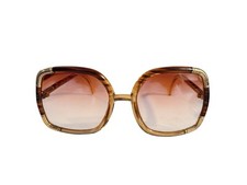 Vintage Ted Lapidus Oversized Sunglasses Tortoiseshell with Gold-Toned Trim