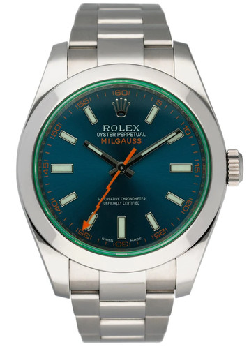 Rolex milgauss 116400gv blue - rolex,
