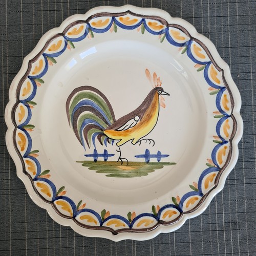 Assiette ancienne coq - , sur