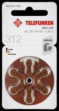Telefunken Appareil Auditif Piles Taille 312er (60 Pièce