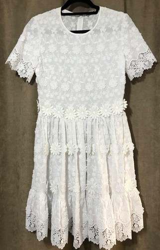 Robe blanche coton crochet - coton,