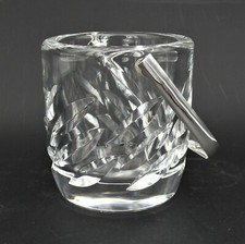 Lalique Artois Crystal Model Ice/Ice Bucket, Silver Metal Excellent Condition
