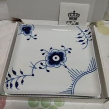 Unused Royal Copenhagen Blue Fluted Mega Square Plate 7.9in(20cm) from Japan