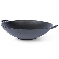 Poêle wok fonte LITINA 30 cm – wok cuisine induction robuste