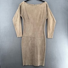 Jitrois Kourou Dress Stretch Suede Lambskin Womens 44 Made in France Old Money