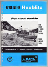 ▬►Brochure Original de 1966 HEUBLITZ RATEAU FANEUR BARA Tracteur Traktor Tractor